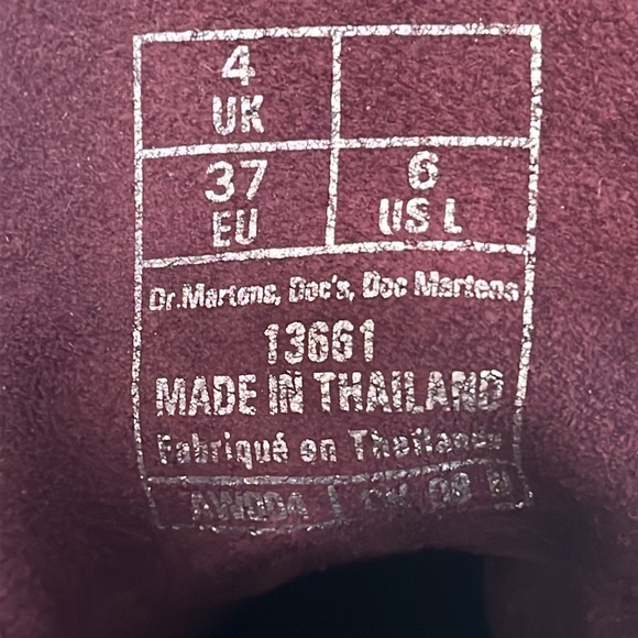 Dr.Martens Deep Purple Litter Flowers Leather Lace up   Boots Size 6 - Picture 6 of 15